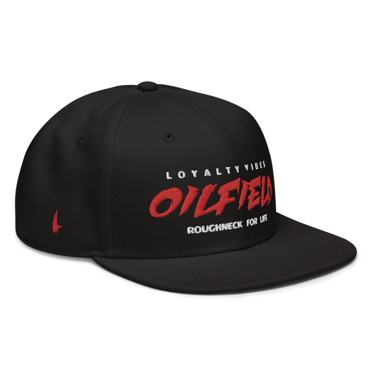 Oilfield Snapback Hat Black White Red OS - Loyalty Vibes