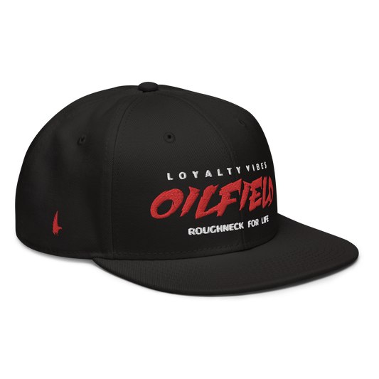 Loyalty Vibes Oilfield Snapback Hat Black White Red OS - Loyalty Vibes