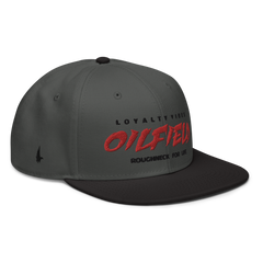 Loyalty Vibes Oilfield Snapback Hat Charcoal Grey Black Red Black OS - Loyalty Vibes