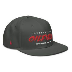 Loyalty Vibes Oilfield Snapback Hat Charcoal Grey White Red OS - Loyalty Vibes