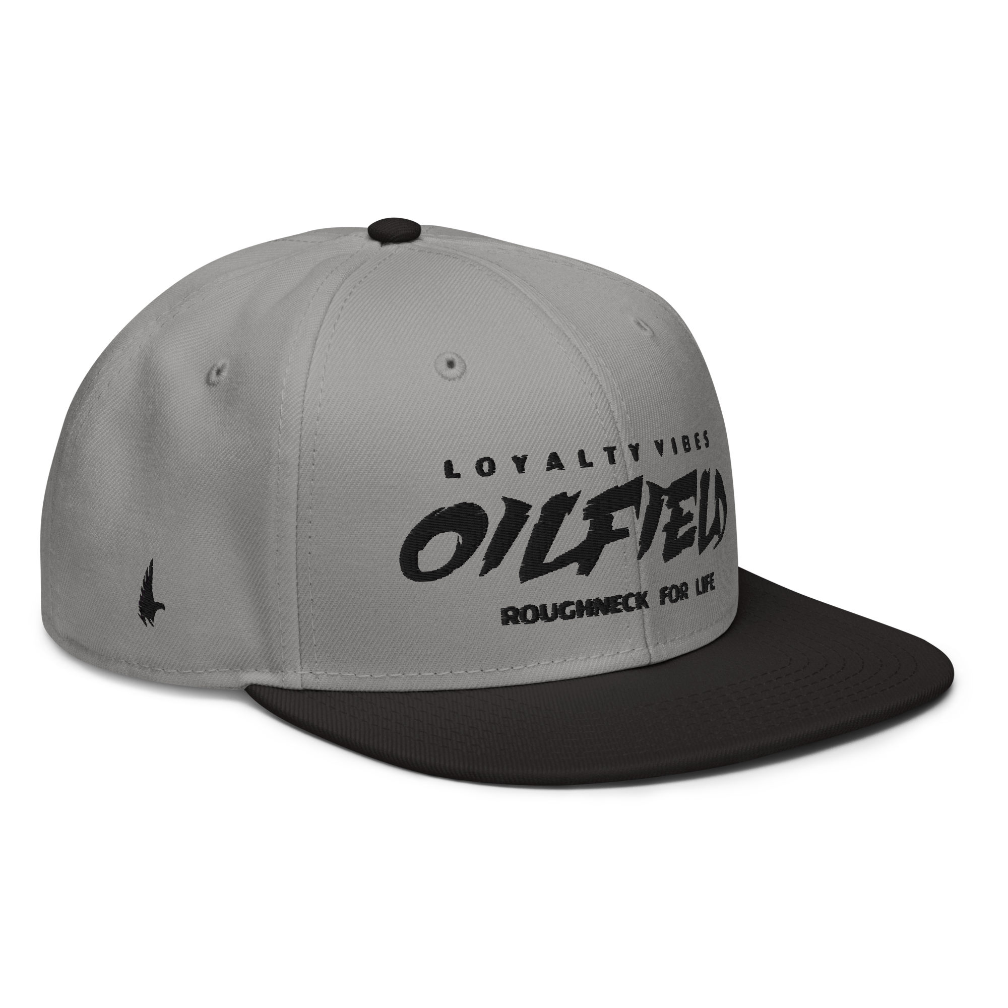 Loyalty Vibes Oilfield Snapback Hat Grey Black Black OS - Loyalty Vibes