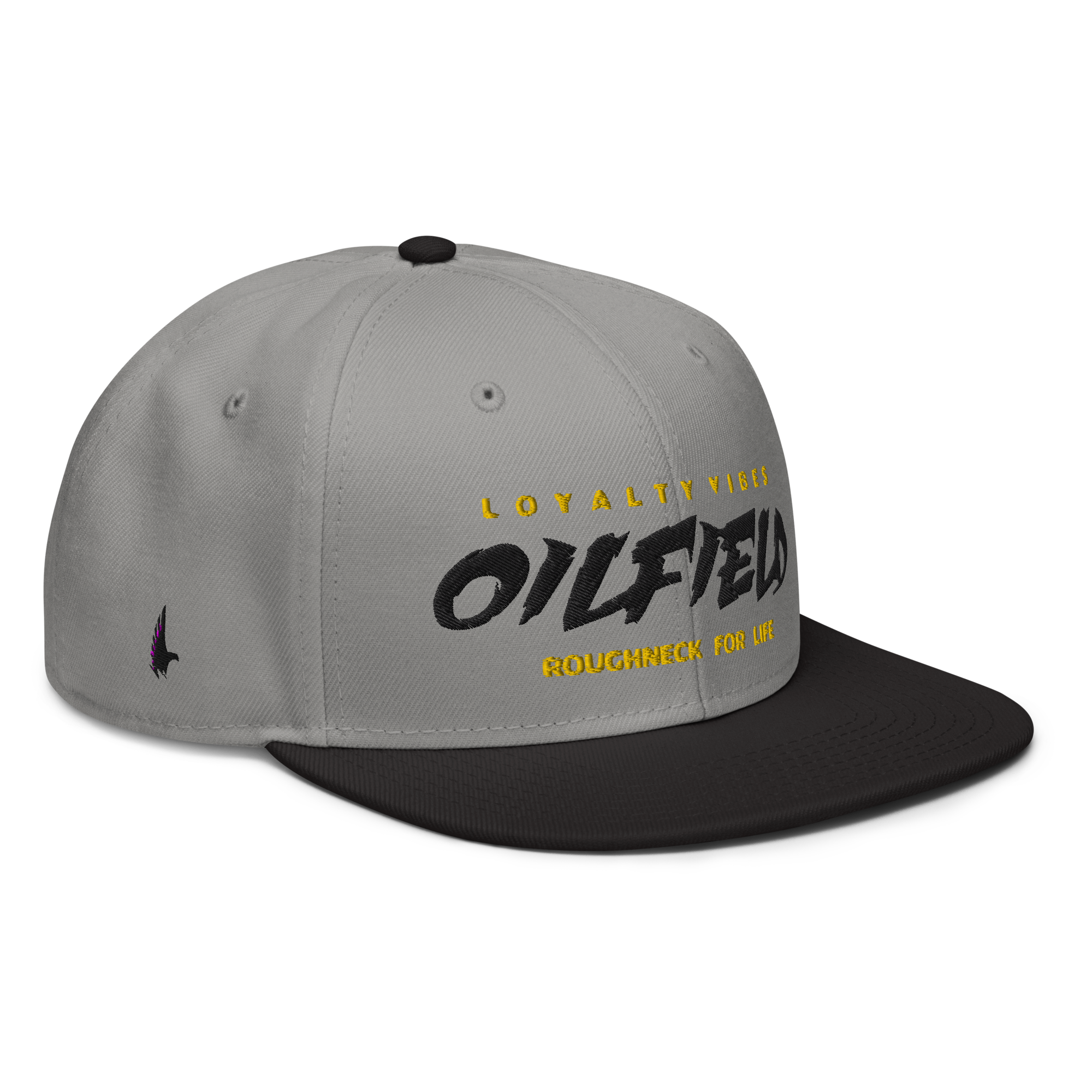 Loyalty Vibes Oilfield Snapback Hat Grey Gold Black OS - Loyalty Vibes