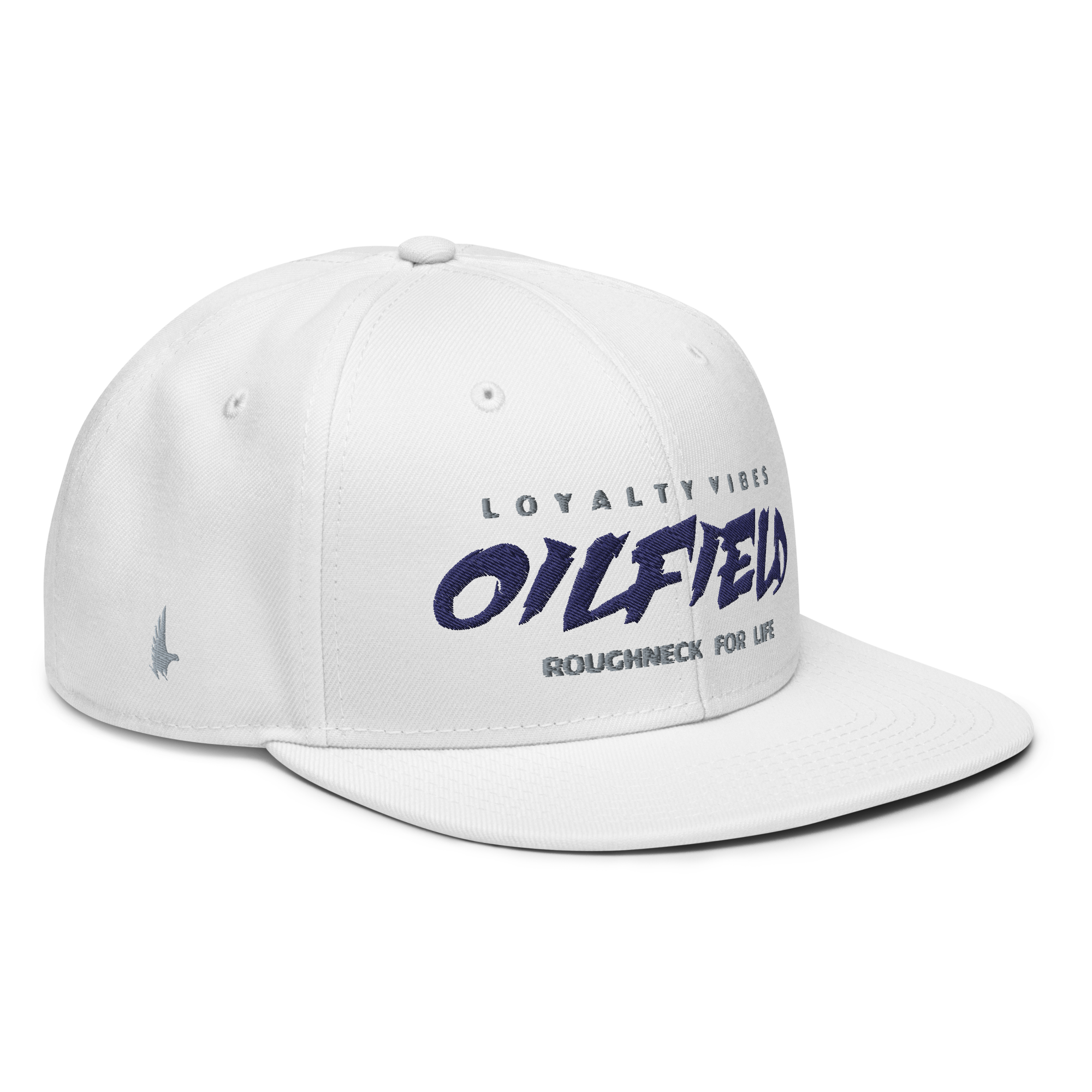 Loyalty Vibes Oilfield Snapback Hat White Grey Navy Blue OS - Loyalty Vibes