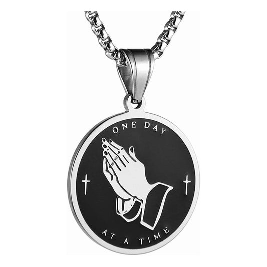 One Day At A Time Necklace Silver - Loyalty Vibes