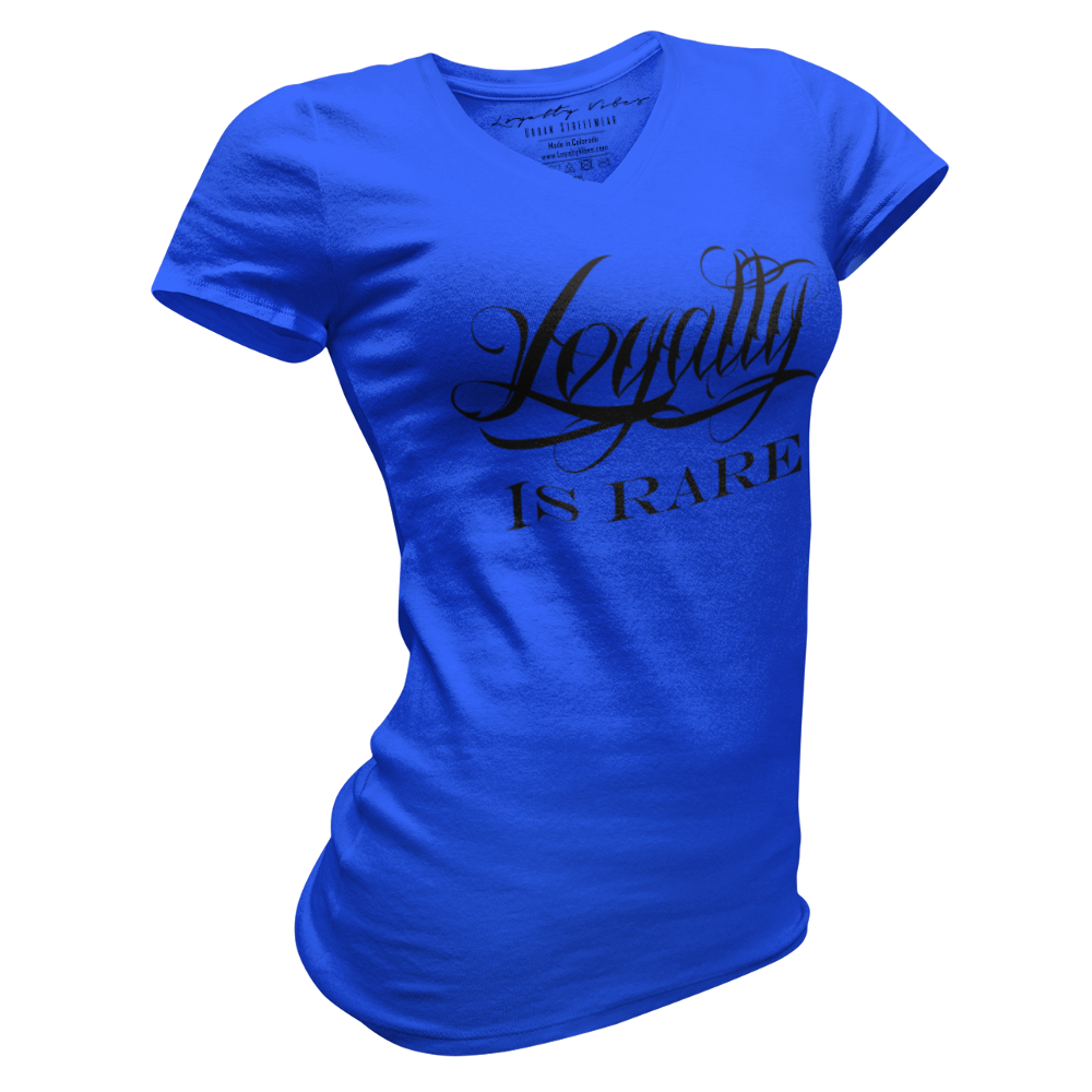 Loyalty Is Rare V-Neck Tee Blue - Loyalty Vibes