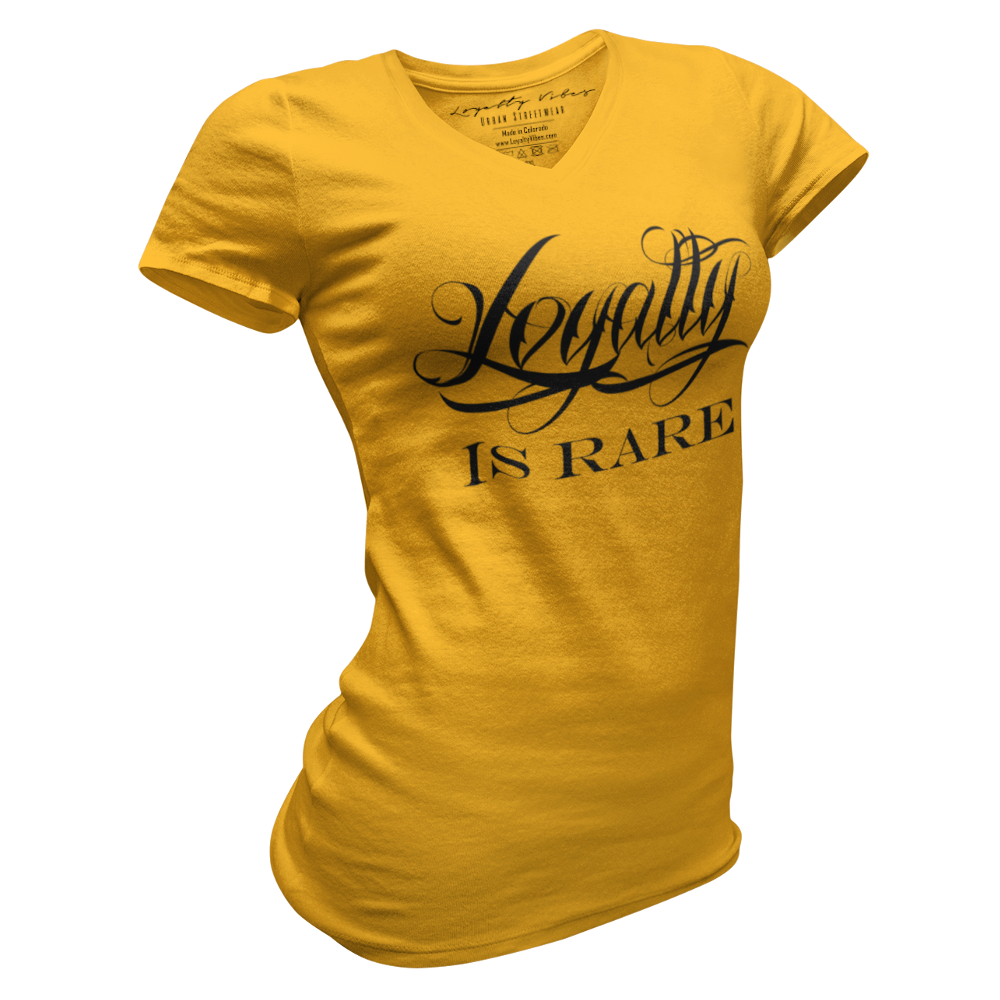 Loyalty Is Rare V-Neck Tee Gold - Loyalty Vibes