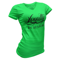 Loyalty Is Rare V-Neck Tee Green - Loyalty Vibes