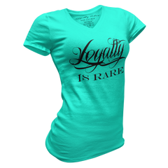 Loyalty Is Rare V-Neck Tee Teal - Loyalty Vibes