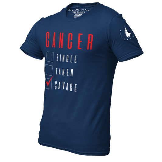 Savage Cancer T-Shirt Navy - Loyalty Vibes