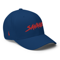 Savage Fitted Hat Blue Red - Loyalty Vibes