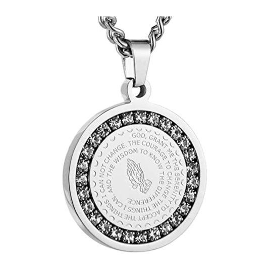 Serenity Prayer Necklace Silver Charm - Loyalty Vibes