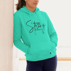 She Is Strong Hoodie Teal - Loyalty Vibes