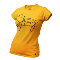She Is Strong Tee Gold - Loyalty Vibes