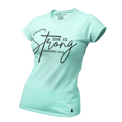 She Is Strong Tee Vintage Blue - Loyalty Vibes