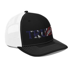 American Trump Trucker Hat Black White - Loyalty Vibes