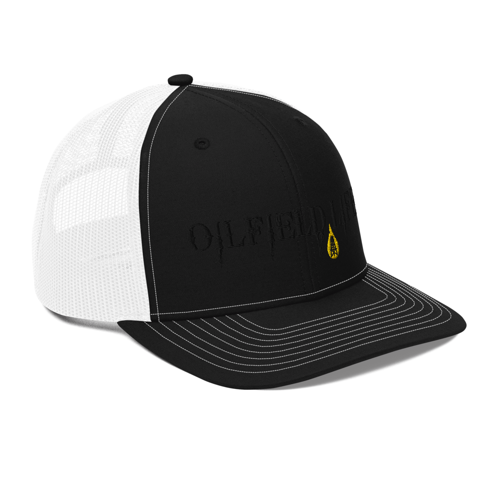 Oilfield Life Trucker Hat Black White - Loyalty Vibes