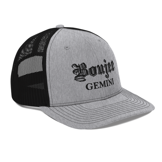 Boujee Gemini Trucker Hat Heather Grey Black OS - Loyalty Vibes