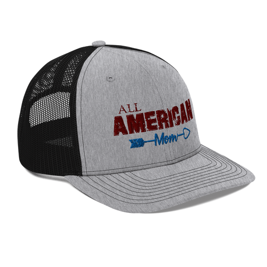 All American Mom Trucker Hat Heather Grey Black OS - Loyalty Vibes