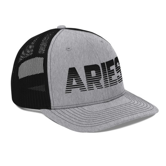 Aries Trucker Hat Heather Grey Black - Loyalty Vibes
