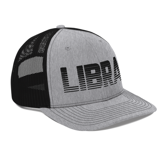 Libra Trucker Hat Heather Grey Black - Loyalty Vibes