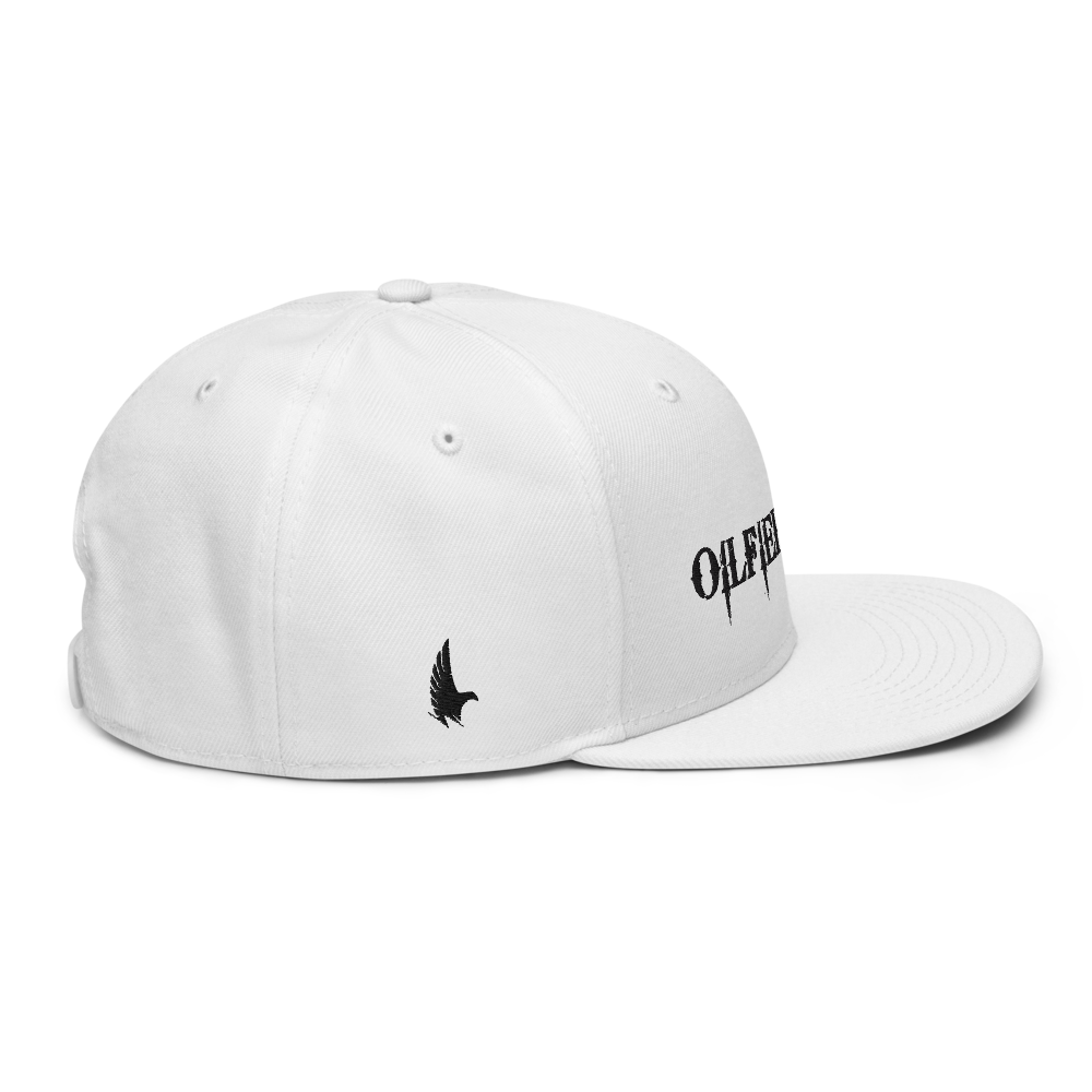 Oilfield Life Snapback Hat: Oilfield Caps, Rig Life, Oilfield Apparel White / Os