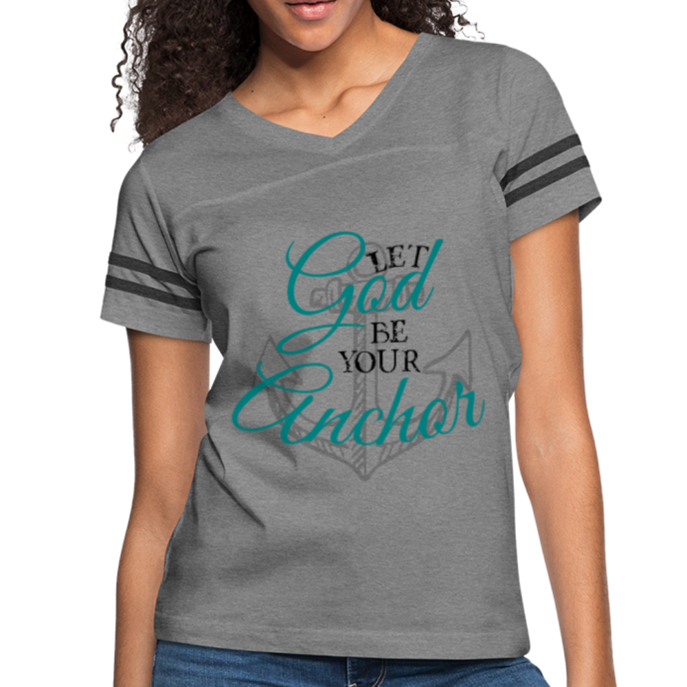 God Is My Anchor Christian T-Shirt heather gray charcoal - Loyalty Vibes