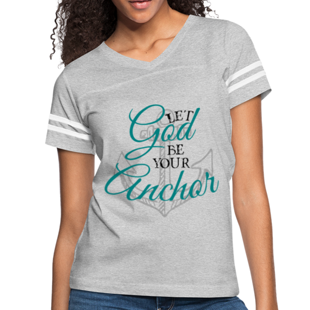 God Is My Anchor Christian T-Shirt heather gray white - Loyalty Vibes