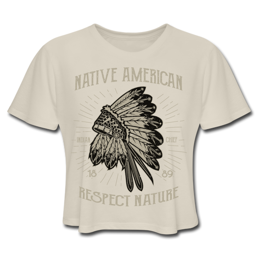 Native American Cropped Tee dust - Loyalty Vibes