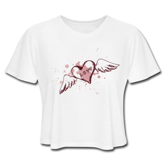 Wings Of Love Cropped Tee White - Loyalty Vibes