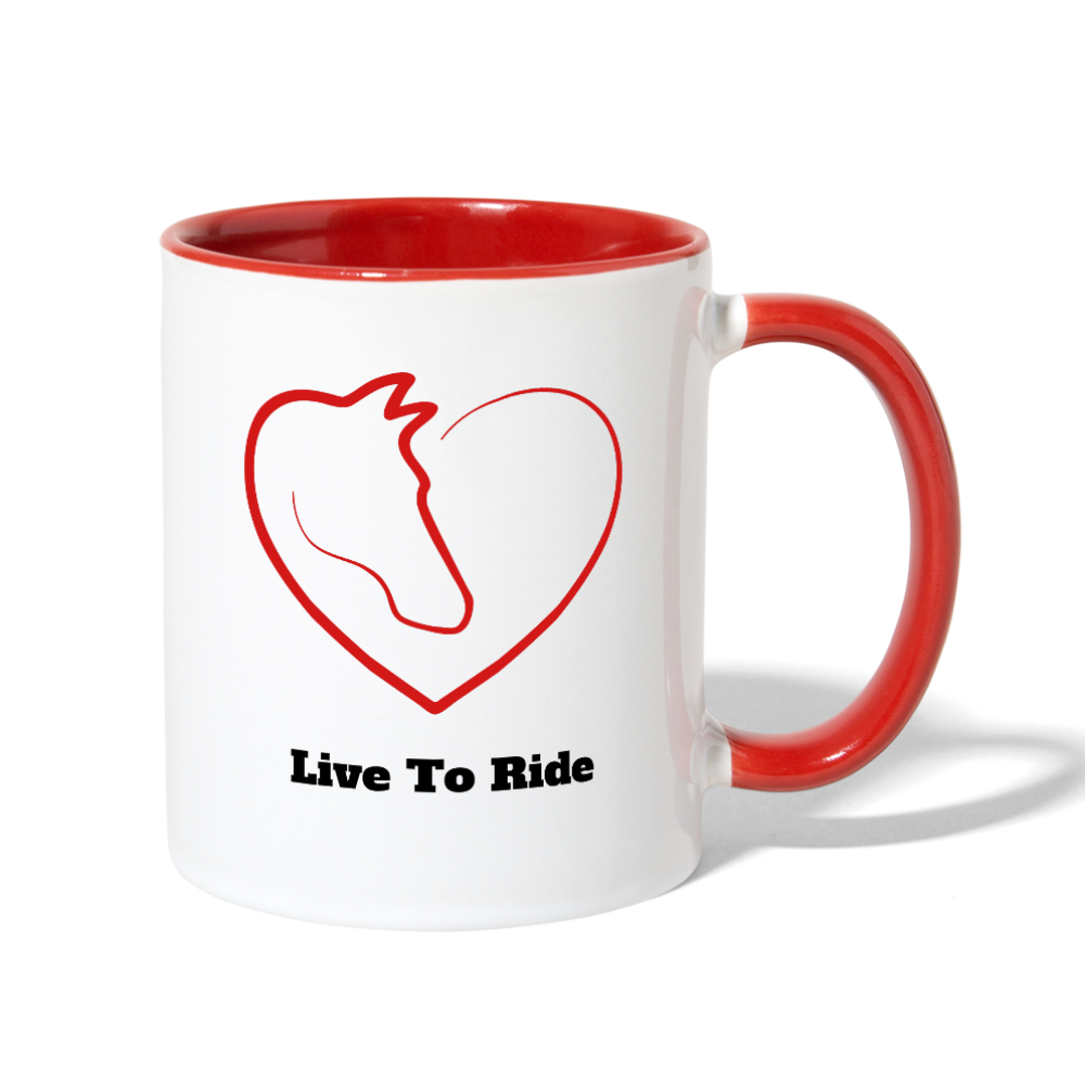 Live To Ride Coffee Mug white red - Loyalty Vibes