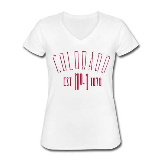 Women's Colorado V-Neck Tee white - Loyalty Vibes