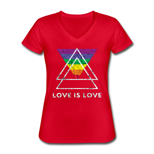 Love Is Love V-Neck Tee red - Loyalty Vibes