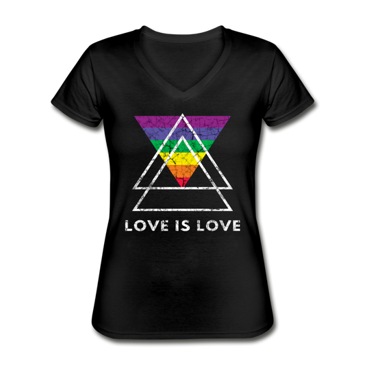 Love Is Love V-Neck Tee black - Loyalty Vibes