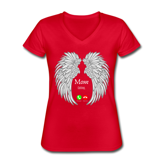 Mom's Last Call V-Neck Tee Red - Loyalty Vibes