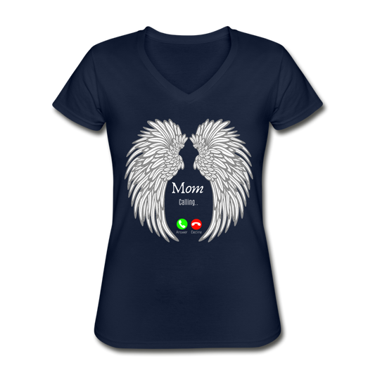 Mom's Last Call V-Neck Tee Navy Blue - Loyalty Vibes