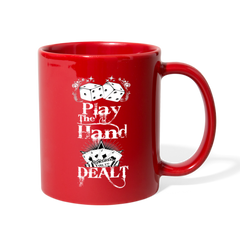 Play The Hand You're Dealt Mug red - Loyalty Vibes