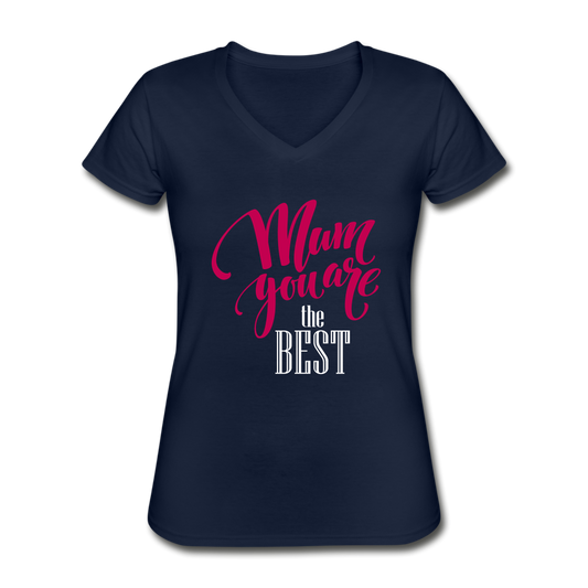 Best Mum V-Neck Tee navy - Loyalty Vibes