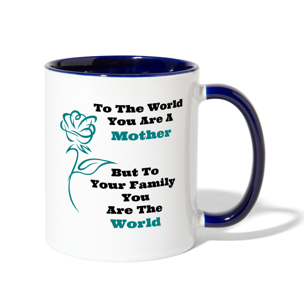 World Mother Mug white cobalt blue - Loyalty Vibes