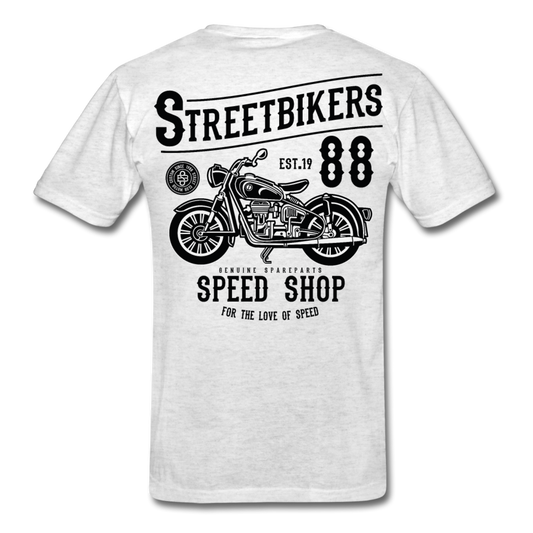 Biker 88 Motorcycle T-Shirt Light Heather Gray - Loyalty Vibes