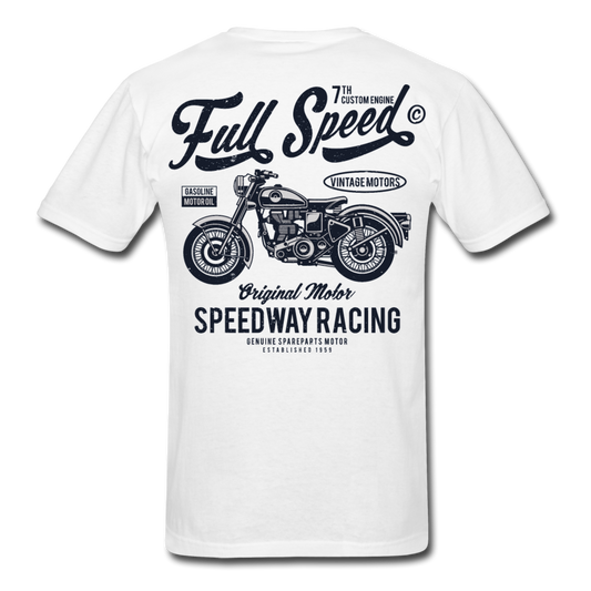 Speed Racing Motorcycle T-Shirt white - Loyalty Vibes