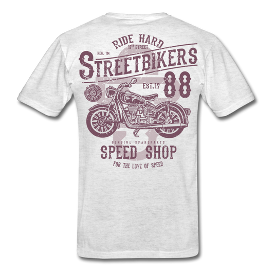 Vintage Style Motorcycle T-Shirt light heather gray - Loyalty Vibes