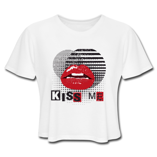 Kiss Me Crop Top white - Loyalty Vibes