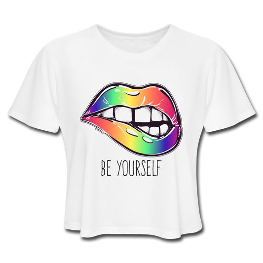 Sassy Be Yourself Crop Top white - Loyalty Vibes