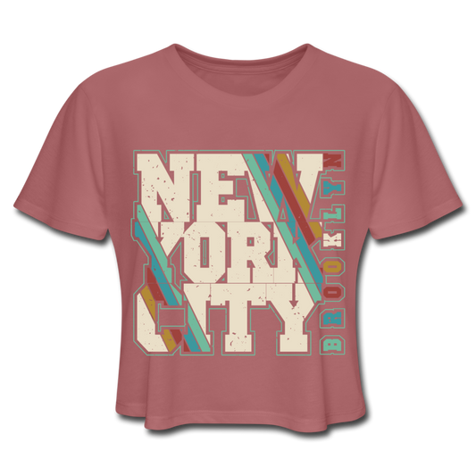 Retro Brooklyn Crop Top Mauve - Loyalty Vibes