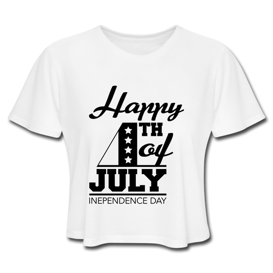 Happy 4th Of July Crop Top white - Loyalty Vibes