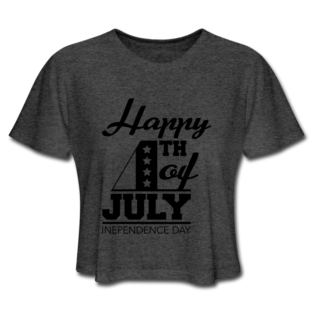 Happy 4th Of July Crop Top deep heather - Loyalty Vibes