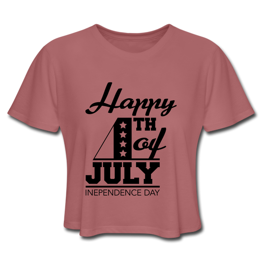 Happy 4th Of July Crop Top mauve - Loyalty Vibes