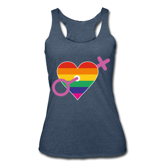 Rainbow Pride Tank Top heather navy - Loyalty Vibes