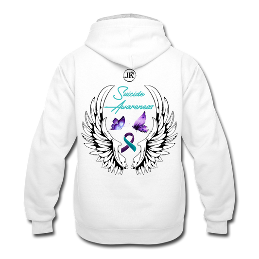 Suicide Battle Hoodie white gray - Loyalty Vibes