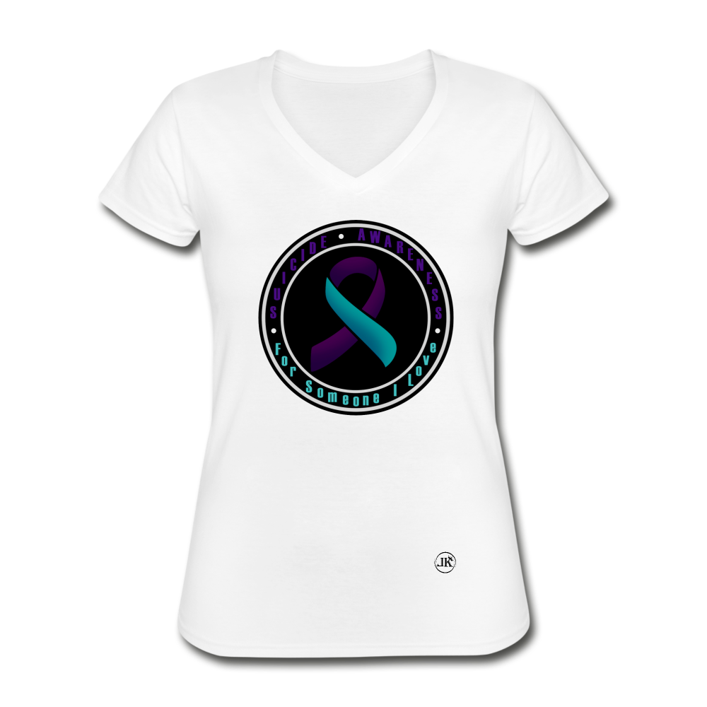 Suicide Prevention Awareness V-Neck Tee white - Loyalty Vibes